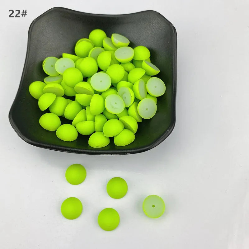 ABS Flat Half Round Beads - 6mm & 10mm Matte Plastic Beads for Clothing Accessories