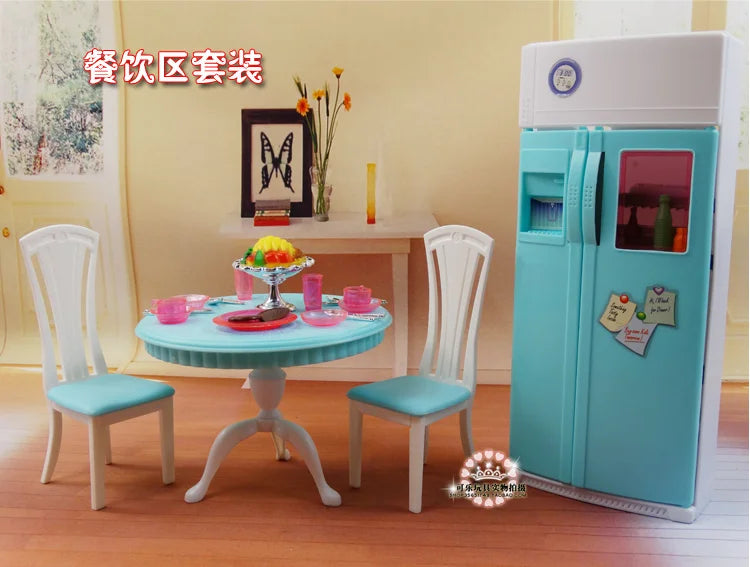 Barbie Doll Furniture Set – Miniature Playhouse Accessories for Fashion Dolls