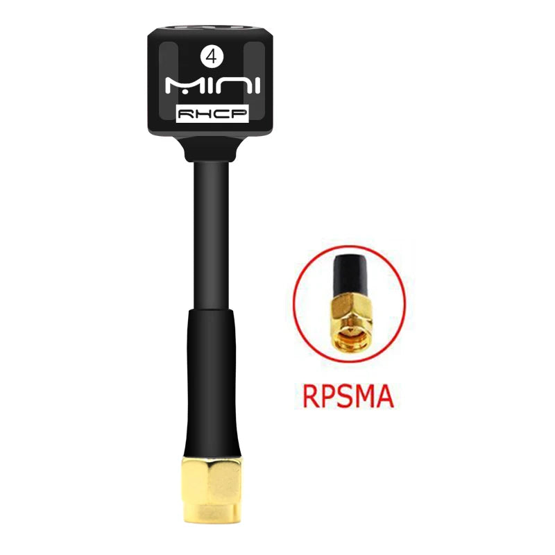 5.8G 4 RHCP Lollipop FPV Antenna – High Gain 2.8dBi SMA/RP-SMA/MMCX/UFL for Racing Drones