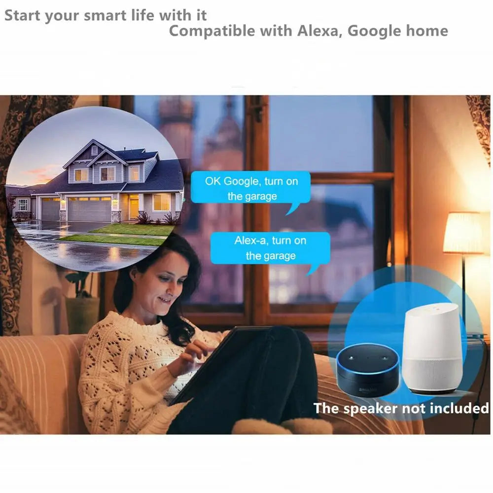 Wofea WiFi Smart Garage Door Opener Controller - Works with Alexa, Google Home, SmartLife/Tuya App, No Hub Required