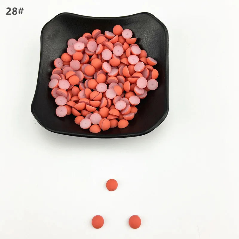 ABS Flat Half Round Beads - 6mm & 10mm Matte Plastic Beads for Clothing Accessories