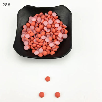 ABS Flat Half Round Beads - 6mm & 10mm Matte Plastic Beads for Clothing Accessories