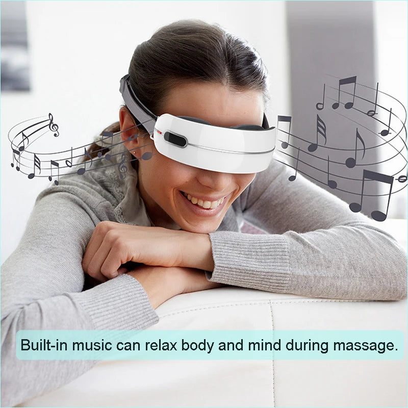 Electric Rotating Kneading Eye Massager | Warm Compress Therapy with Music for Eye Fatigue & Anti-Wrinkle