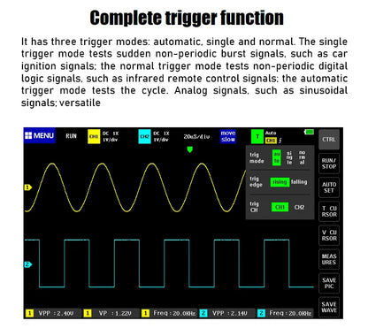 FNIRSI-1013D Digital Tablet Oscilloscope | Dual Channel 100MHz Bandwidth, 1GS/s Sampling Rate | 7" Mini Touchscreen Scope