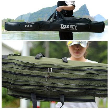 PROXPE Foldable Oxford Fishing Rod Bag – Multi-Purpose Fishing Gear Storage, 60-180cm High Quality