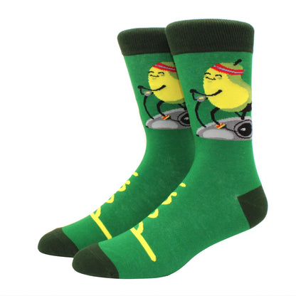 Funny Cartoon Fashion Cotton Socks – Hip Hop Skateboard Style Socks for Men & Women, Beer, Pizza, Astronaut & Pineapple Print Casual Wear Socks