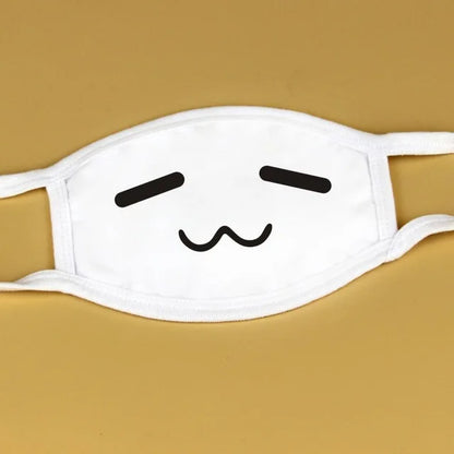 Kawaii Anime Expression Cotton Face Mask – Breathable Smile Mouth Muffle for Unisex Korean Style