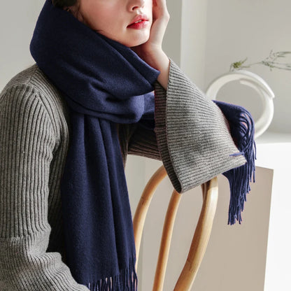 Solidlove Women’s Wool Winter Scarf – 100% Wool Cashmere Poncho Wrap, Fashionable Adult Scarf for Ladies