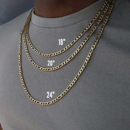 Fashion Classic Figaro Chain Necklace - Stainless Steel Long Chain for Men and Women