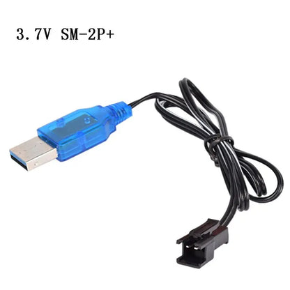 3.7V 400mA Battery USB Charger - NiMH/NiCd Battery Pack Charging Cable with SM 2P Plug for Electric Toys