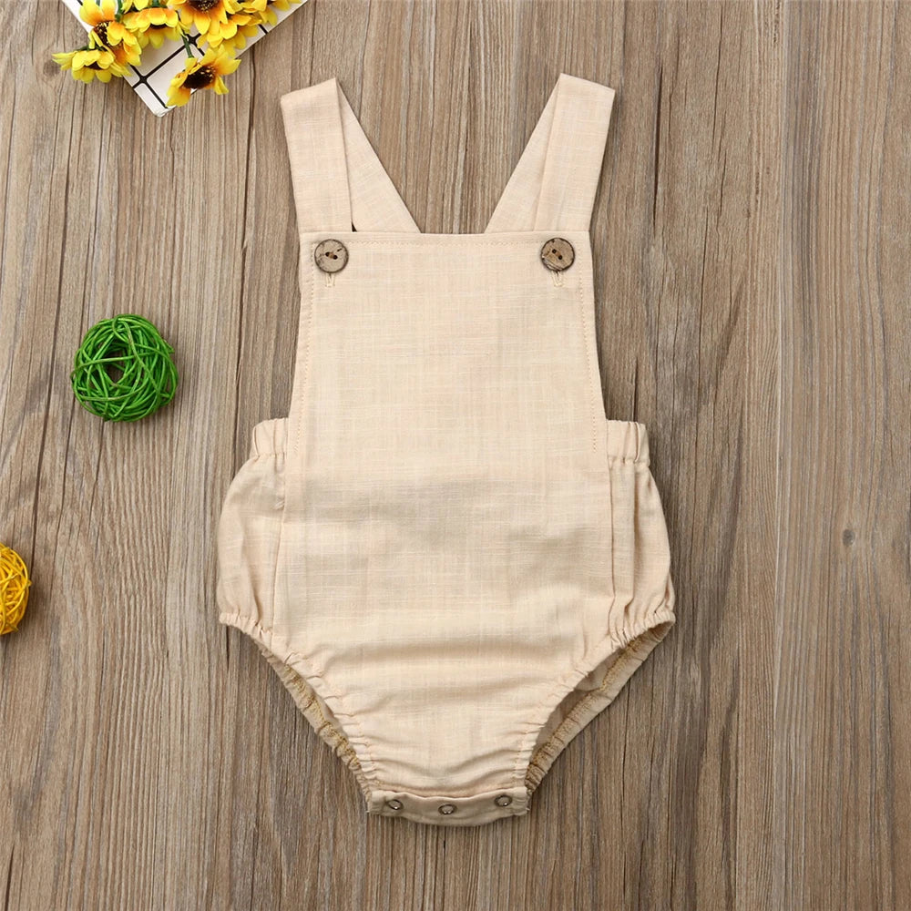 Newborn Baby Sleeveless Romper - Casual Summer One-Piece Jumpsuit for Boys & Girls