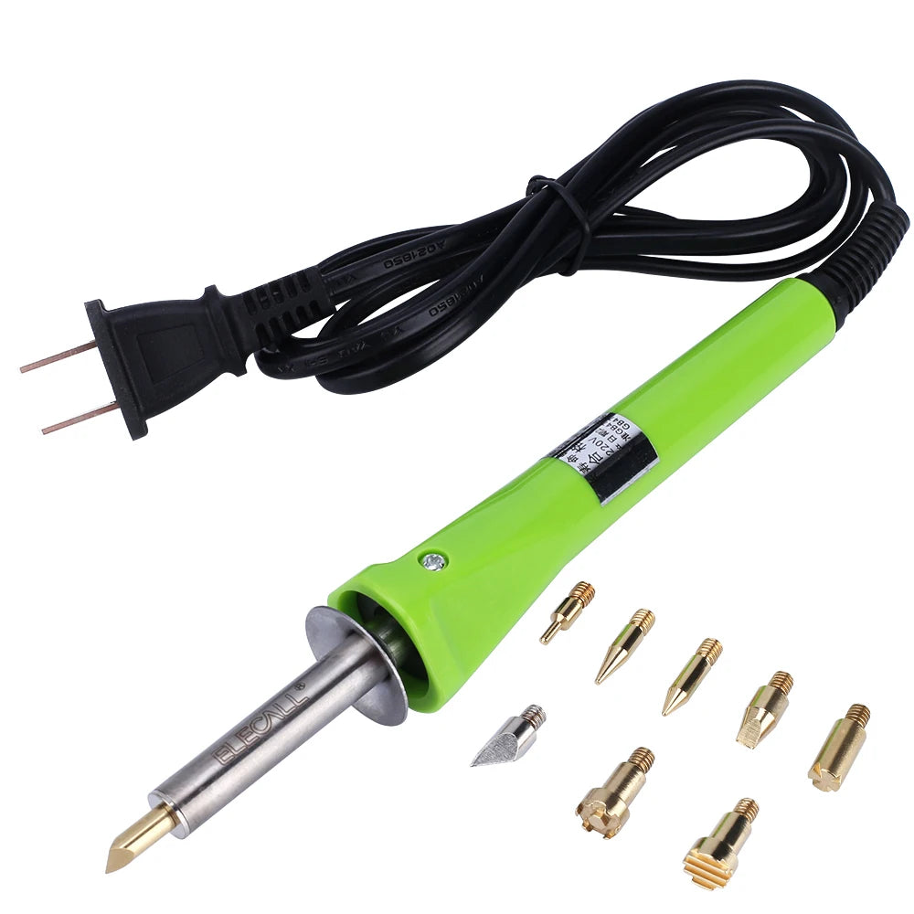 ESI-118 Wood Engraving Pyrography Tool – 220V 30W Wood Burning Pen Set with Soldering & Carving Tips