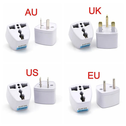 1PC Universal US UK AU to EU Plug Travel Wall AC Power Charger Outlet Adapter Converter: 2 Round Pin Socket