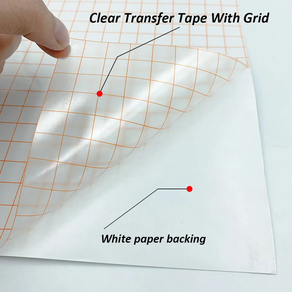 12"x16FT Clear Transfer Paper Tape – Mid Tack Adhesive for Vinyl Signs, Craft Stickers & DIY Decals (4 Colors)