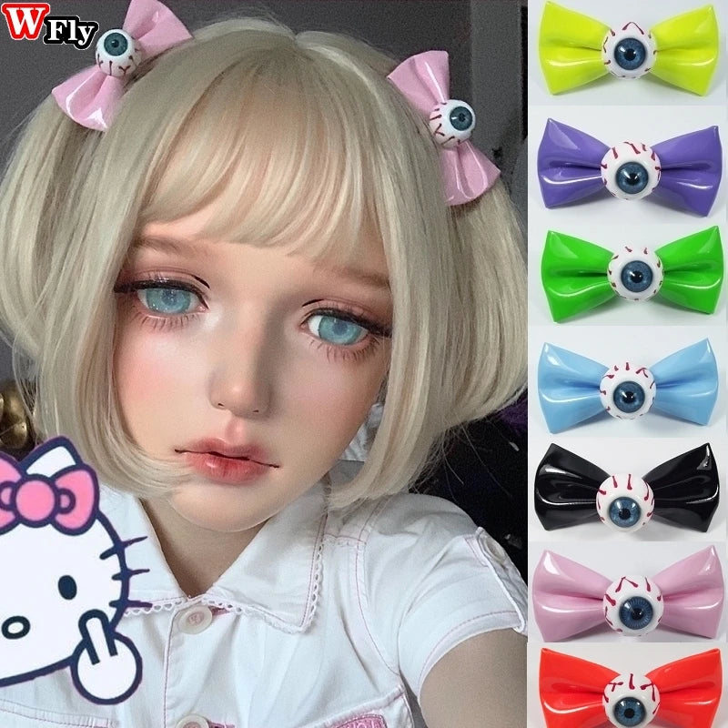 Gothic Lolita Bowknot Hair Clip - Harajuku Girls Solid Color Side-Knot Hair Accessory