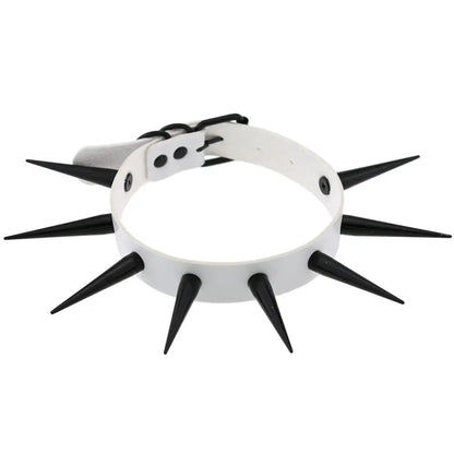 Big Long Spiked Choker Collar – Cool Punk Necklace for Women & Men, Metal Rave Festival Goth Jewelry