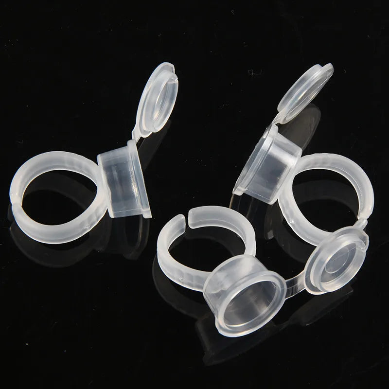 50pcs Disposable Tattoo Ink Ring Cups — Microblading & Permanent Makeup Pigment Tool Accessories
