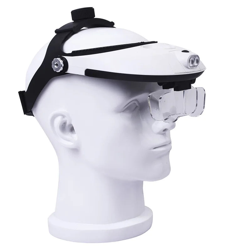 Lamp Head Magnifier with 5 Lenses — High-Definition Optical Loupe for Reading & Maintenance (1.0X–3.5X)