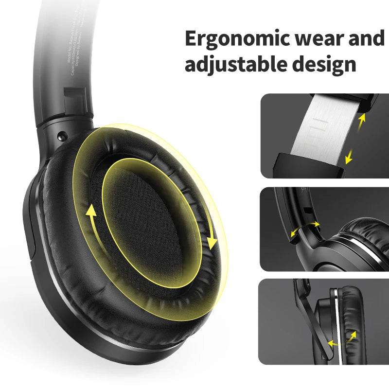 Baseus D02 Pro Wireless Headphones - Bluetooth 5.3, Foldable Sport Headset, Over-Ear Gaming Bluetooth Earbuds