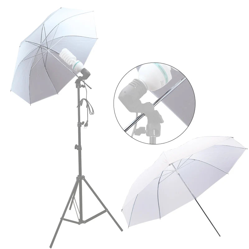 4-Pack 33"/83cm Soft White Translucent Umbrellas — Photo & Video Studio Lighting Diffusers for Photography Flash