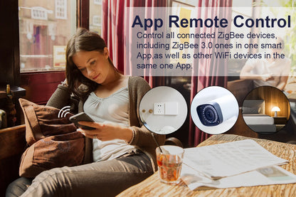 Tuya ZigBee 3.0 Smart Hub - Wireless/Wired Gateway Bridge for App & Voice Control, Alexa & Google Home Compatible