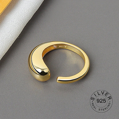 925 Sterling Silver Women’s Open Wave Ring – Irregular Wide Noodle Design Gift