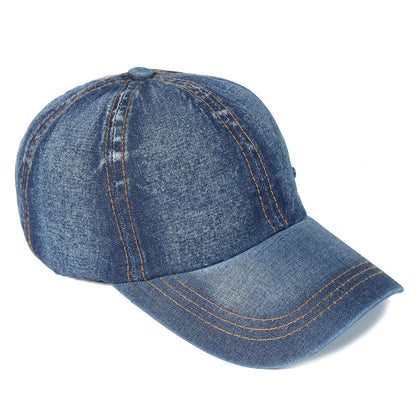 Vintage Washed Cotton Baseball Cap – Adjustable Denim Dad Hat for Men & Women, Low Profile Trucker Style