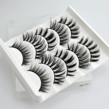QSTY 5 Pairs 3D Mink False Eyelashes – Natural Long Dramatic Volume Black Lash Extensions