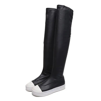Women’s Over The Knee Winter Boots - Sexy Thigh High Casual Black Boots for Autumn & Winter Wear