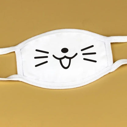 Kawaii Anime Expression Cotton Face Mask – Breathable Smile Mouth Muffle for Unisex Korean Style
