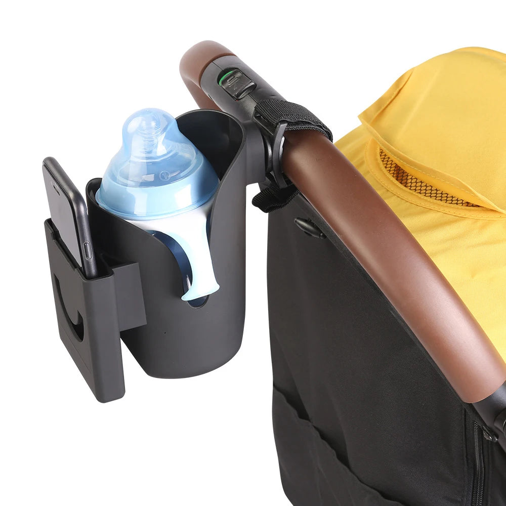 Universal Stroller Cup & Phone Holder – Water Bottle Support Accessory for Baby Carriages, ABS Material
