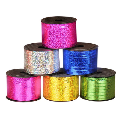 Satin Laser Ribbon for Balloons: Foil Curling Ribbons for Birthday Parties, Weddings, DIY Decorations and Gift Wrapping