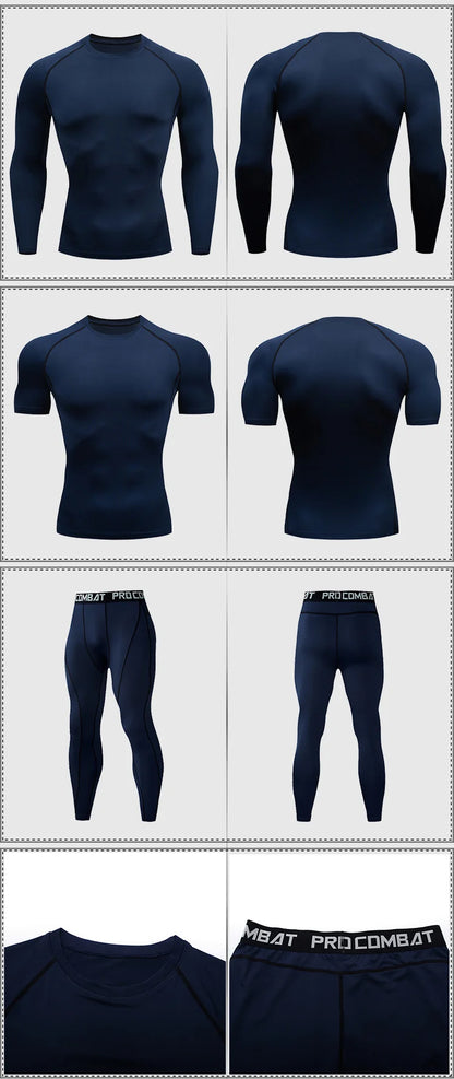 2-Piece Men’s Compression Sportswear Set — Gym, Yoga, Workout & Jogging Tracksuit