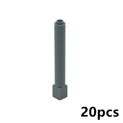 1x1x6 Pillar Building Blocks - DIY Creative Assembly Bricks Compatible with Classic Building Toys, Bulk Educational Model Pieces