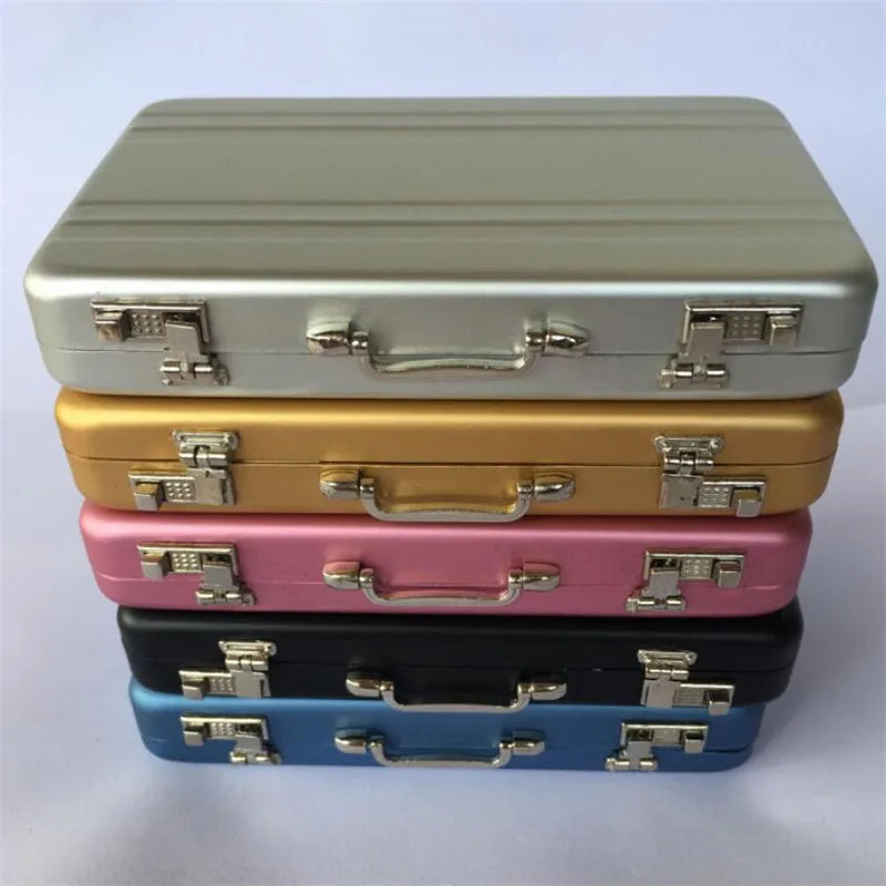 Aluminum Storage Box — Mini Business Card & Credit Card Holder, Rectangle Jewelry Case Organizer