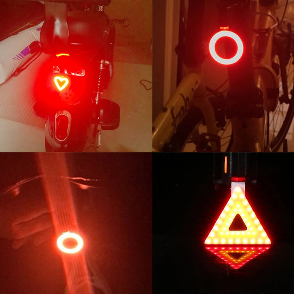 USB Charging Bicycle Taillight with Multi Lighting Modes, LED Flash Rear Lights for MTB Seatpost Bike Accessories