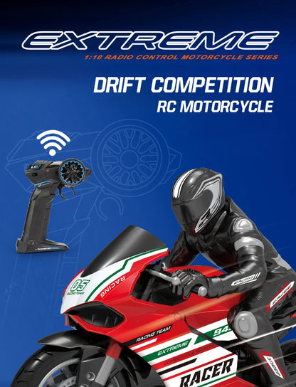 1/6 Scale RC Electric Racing Motorcycle – High-Speed 4CH Remote Control Drift Car Toy for Boys