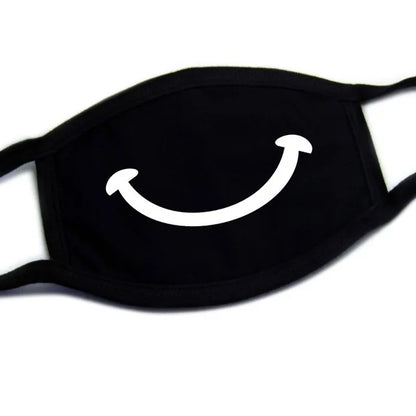 Kawaii Anime Expression Cotton Face Mask – Breathable Smile Mouth Muffle for Unisex Korean Style
