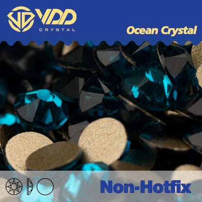 VDD Non Hot Fix Crystal Nail Art Rhinestones - 2088 Flower Flatback Gems for DIY Nail Decorations