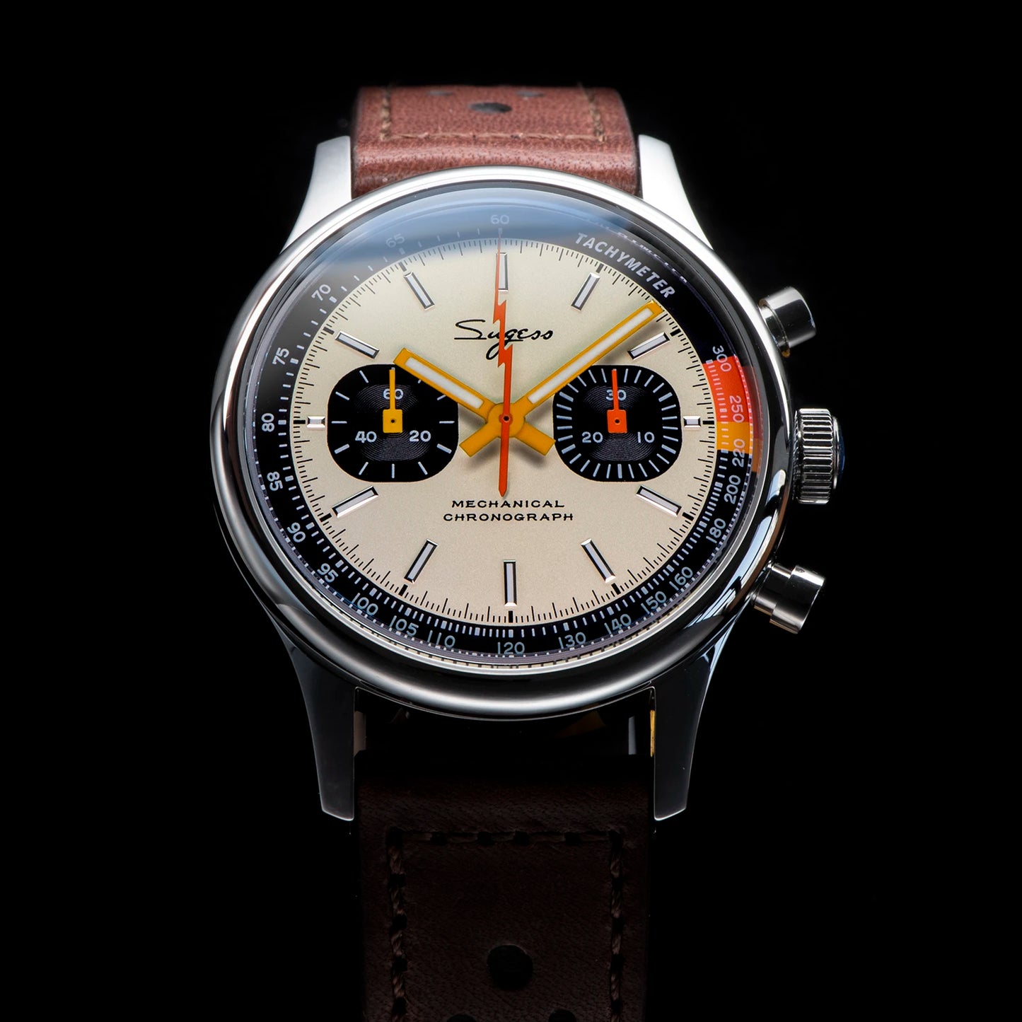 Sugess Men’s Chronograph Mechanical Watch — Tianjin ST19 Swanneck Movement, Sapphire Crystal Pilot Wristwatch, V2 Gift Edition