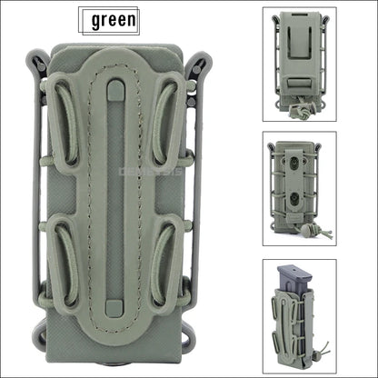 5.56mm & 7.62mm Tactical Fast Mag Pouch - MOLLE Belt Clip Soft Shell Rifle & 9mm Magazine Carrier