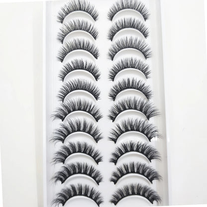 10 Pairs 3D Mink False Eyelashes – Soft Natural Cross Messy Dense Lash Extensions Makeup