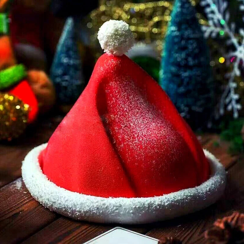 Christmas Silicone Cake Molds — Tree, Snowflake & Hat Shapes for Mousse, Chocolate & Holiday Baking