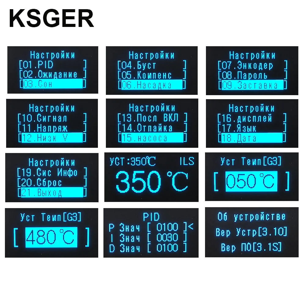 KSGER STM32 V3.1S T12 Soldering Station – OLED Display, Aluminum Alloy FX9501 Handle, Auto-Sleep & T12 Iron Tips