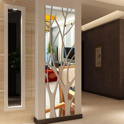 3D Acrylic Mirror Wall Sticker Tree - DIY Art Decal for TV Background, Living Room & Bedroom Home Decor
