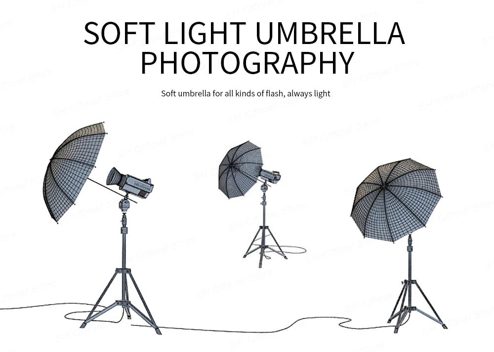 4-Pack 33"/83cm Soft White Translucent Umbrellas — Photo & Video Studio Lighting Diffusers for Photography Flash