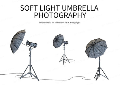 4-Pack 33"/83cm Soft White Translucent Umbrellas — Photo & Video Studio Lighting Diffusers for Photography Flash