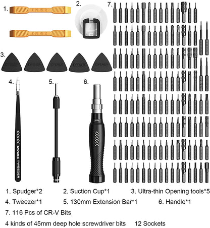 145-in-1 Precision Screwdriver Set | Professional Electronics Repair Toolkit with 132 Bits, Magnetic Driver Kit, and Magnetic Buckle