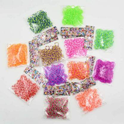 NICE! 600pcs Rainbow Loom Rubber Bands – DIY Bracelet Making Kit for Kids, Hair Ties, Xmas Gift 2021