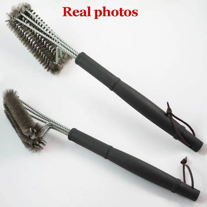 FINDKING Grill Cleaning Brush - BBQ Tool with 3 Stainless Steel Brushes in 1 - Best Barbecue Cleaner and BBQ Accessories